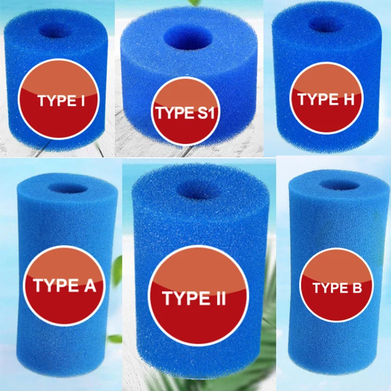 Моющаяся губка-фильтр для бассейна Intex Type I/II/SI/H/A/B, многоразовый Поролоновый очиститель, картридж для фильтра для ванны, садовые аксессуары