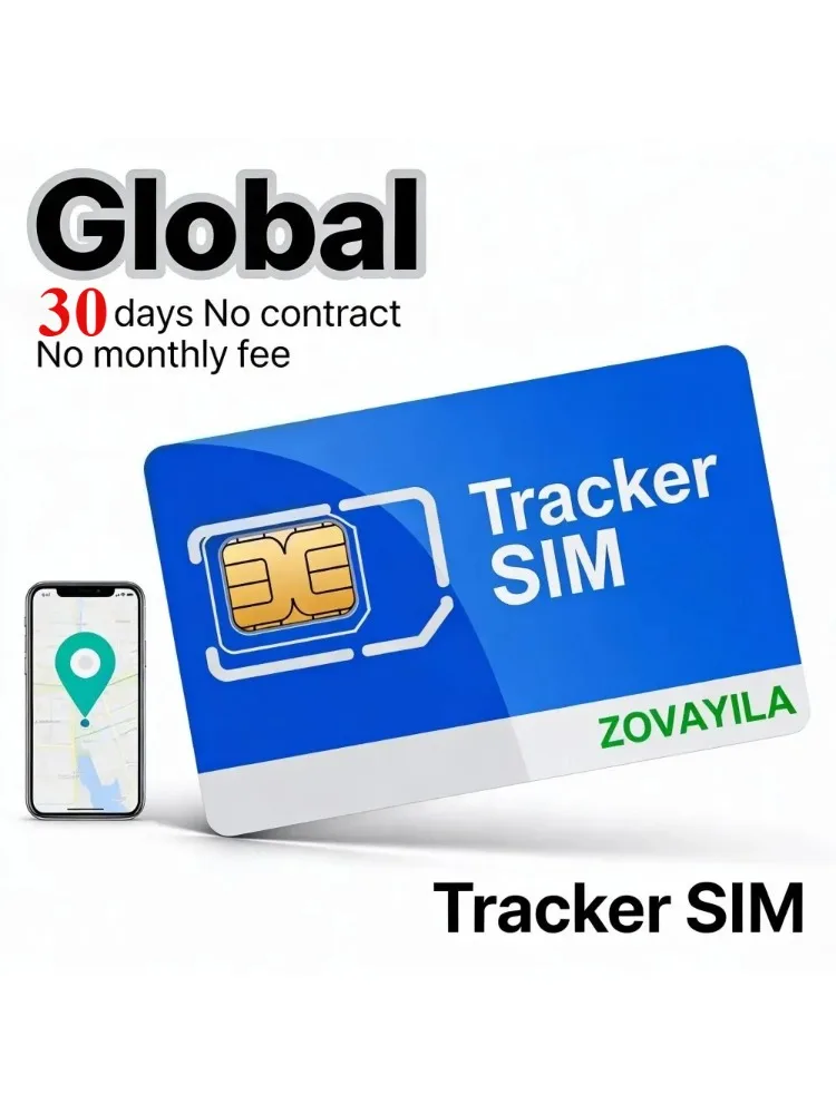 Фото 4G SIM-карта для GPS-трекера без контракта, 30 МБ/30 дней, глобальный роуминг, 2G 3G 4G LTE GPRS Cat1, совместимость с M2M IoT Tri-Cut, ZOVAGOLO №3