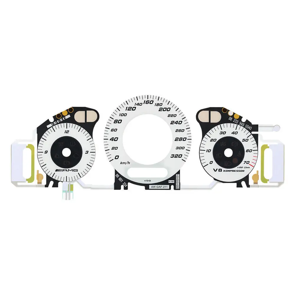 

Gauge Face Overlay for Mercedes W211 W209 C219 Instrument Cluster 260KM/H Black