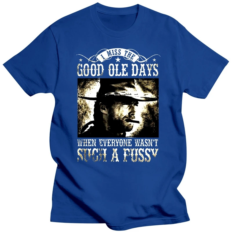 Мужская футболка с надписью I Miss The Good Ole Days - Clint Eastwood черная размер детской