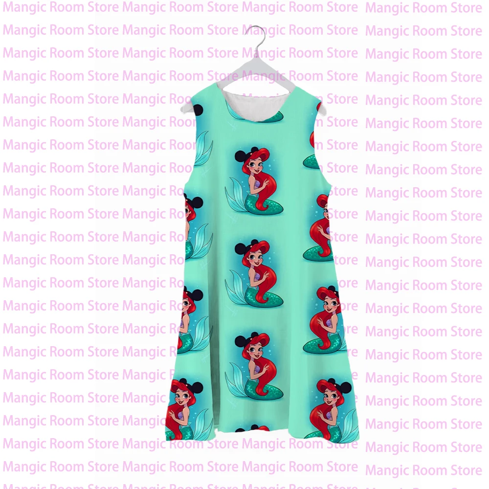 Купи Girls Cartoon Dresses Summer 2022 Ellie Princess Print Fashion Sleeveless Skirts Kids Princess Baby Girls Cute Loose Disney за 197 рублей в магазине AliExpress