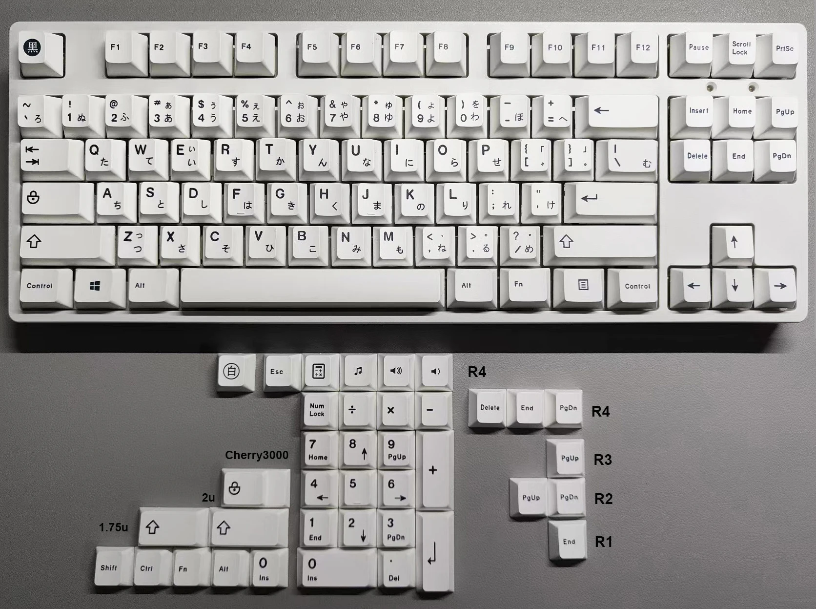 Клавиатура Механическая PBT Cherry профиль, белая, подходит для переключателей MX 61 63 64 68 84 87 96 108 GH60 GK61S GK64 FC980M