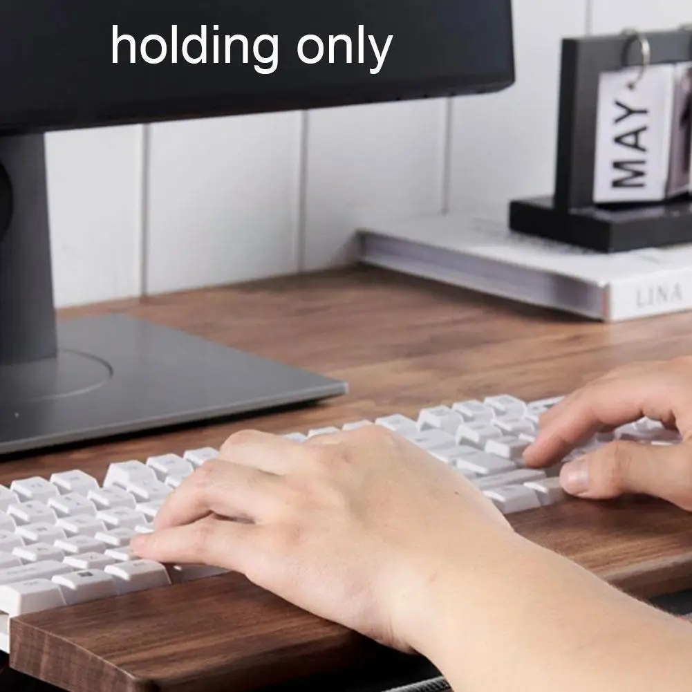 

1Pcs Walnut Wooden Mechanical Keyboard Anti-Slip Ergonomic Keys Support Pad 61/87/104 Wrist Hand Bracket Tray Keyboard Rest S4X9
