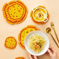 funny tablemat coaster for cup kitchen suuplies tableware pad pizza resistant heat insulation non slip table mat home decoration