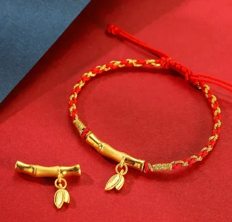 Бамбуковые подвески из чистого золота 24 карата сделай сам ручные струны 999