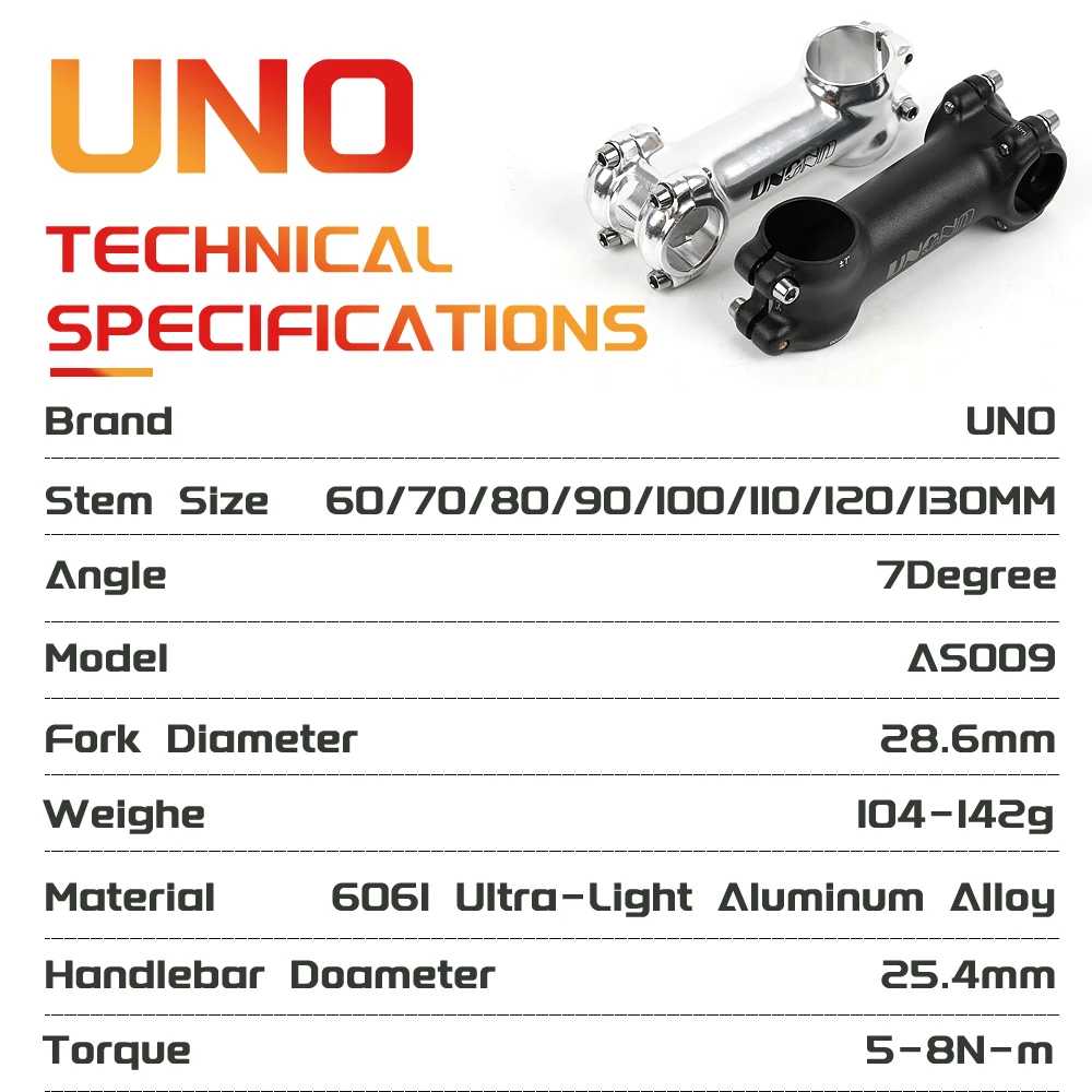 UNO велосипедный вынос сверхлегкий 7/17/35 градусов 28 6x25 4 мм 60-130 MTB шоссейный