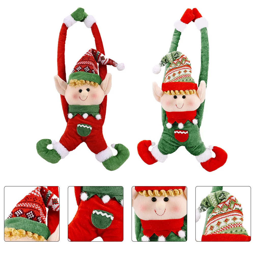 

Christmas Curtain Elves Hanging Buckledoor Tie Tiebacks Holder Decorations Fairy Doorknob Elve Ornament Room Tree Hooks Decor