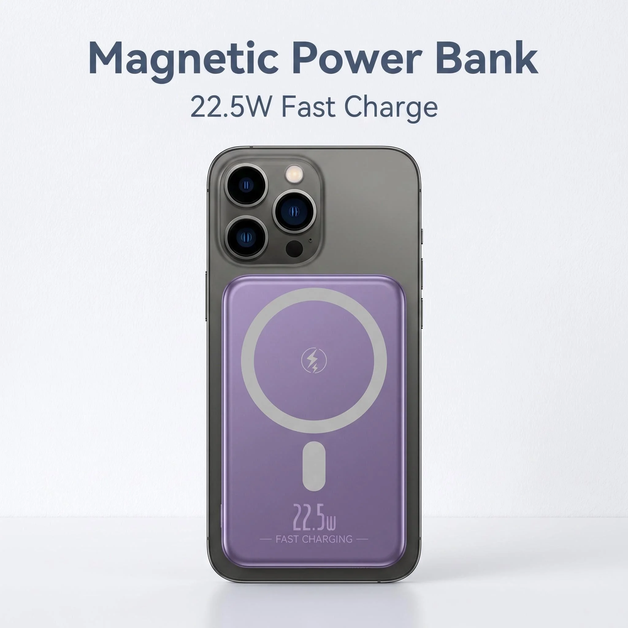 Фото Портативное беспроводное зарядное устройство MagSafe 15W с технологией True Capacity, ультратонкое, быстрое зарядное устройство для iPhone, iOS, Android (модель 2026) №4