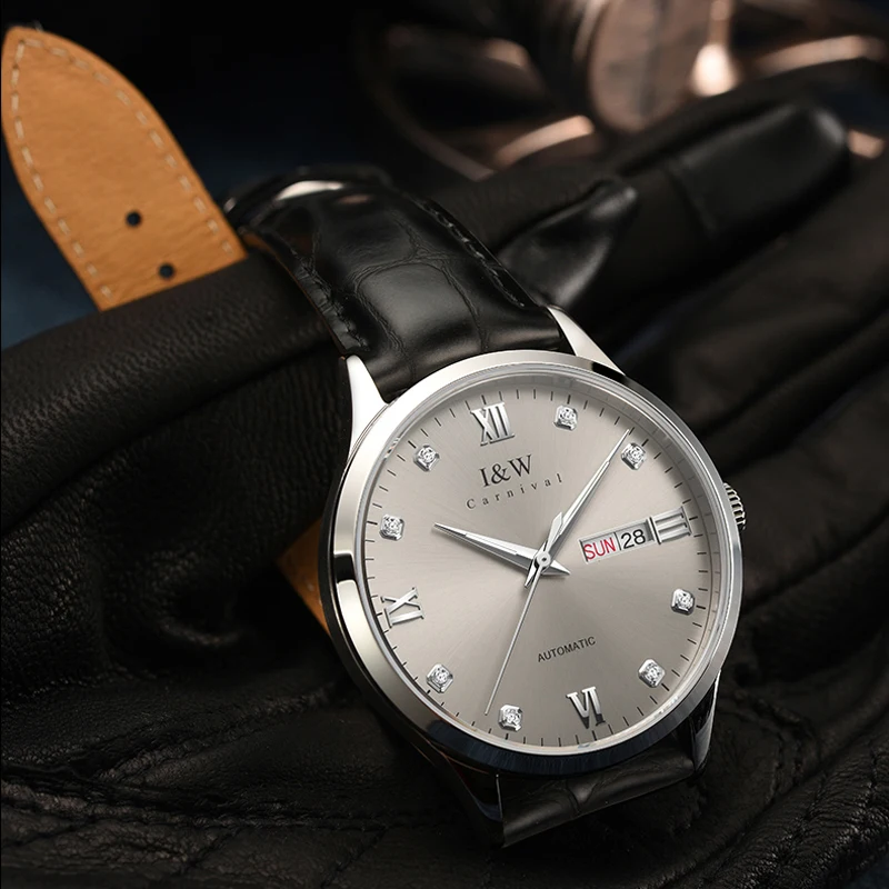 IW Top Brand Women Watch Luxury Sapphire Glass 2023 New Mechanical Womens Watches Leather Strap Waterproof Luminous Watch Reloj enlarge