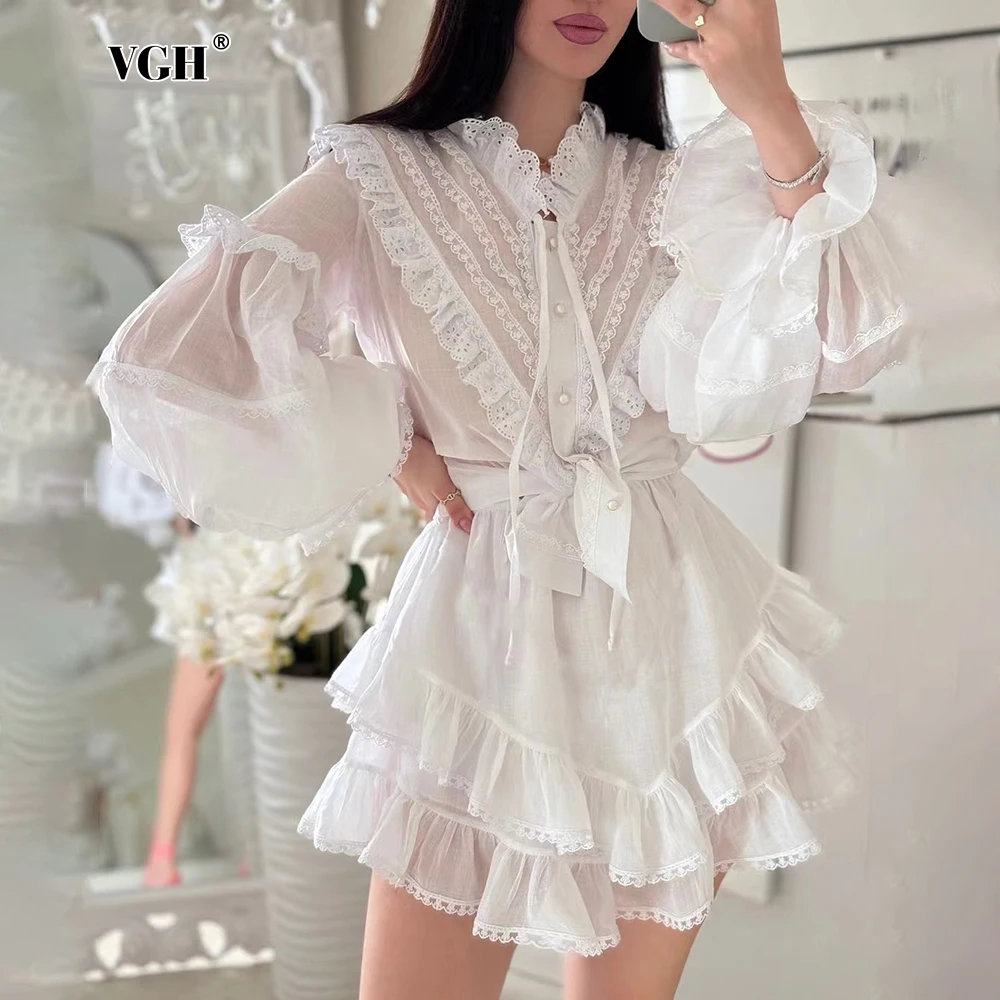 Женский комплект из двух предметов VGH Однотонная рубашка со стоячим воротником и