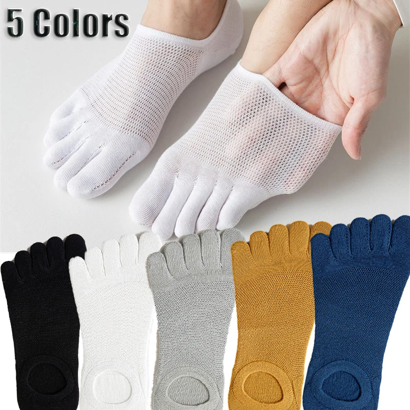 

Носки-тапочки с открытыми пальцами, сетчатые носки-невидимки, поглощающие пот носки-лодочки, короткие носки, дышащие носки с пятью пальцами
