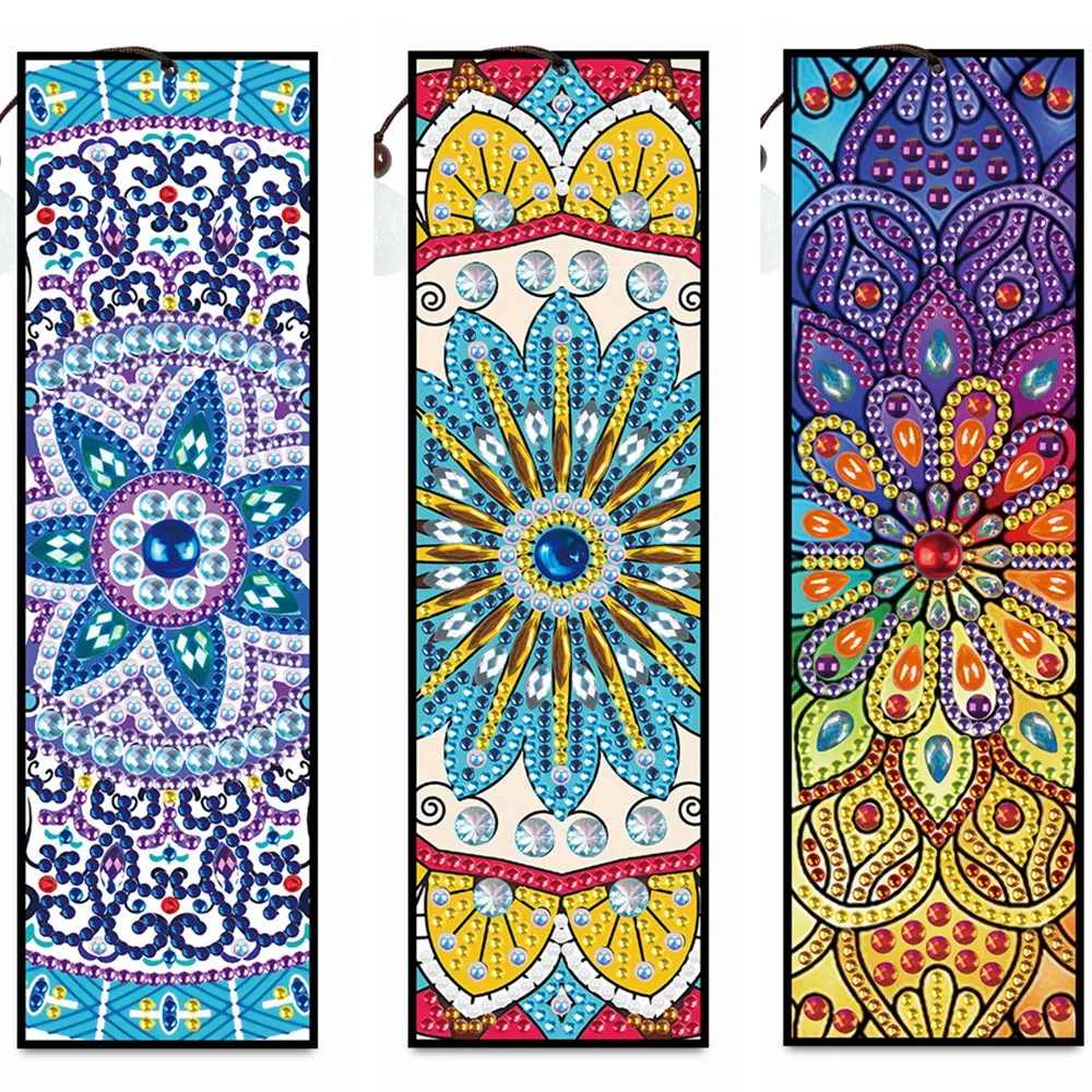 

5D DIY алмазная живопись, закладки, кожа, мандала, цветы, фотообои, специальная форма, алмазная книга вышивка, отметка страниц, подарок