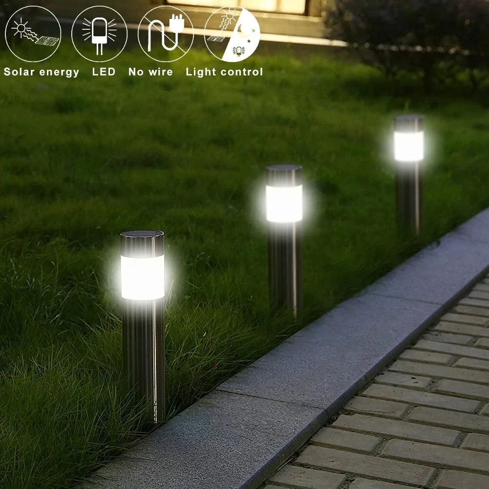 

Pipe In View of the Metal Body Solar Powered Solar Garden Lamp 8 Set a