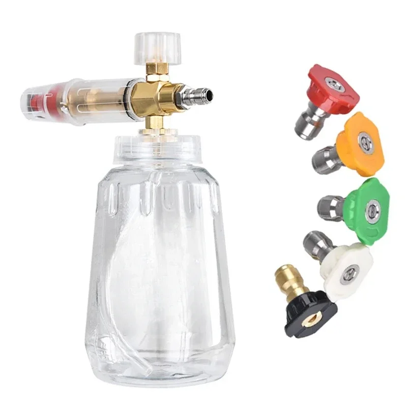 Прозрачная пенная насадка для мойки 5 цветов высокого давления регулируемый угол