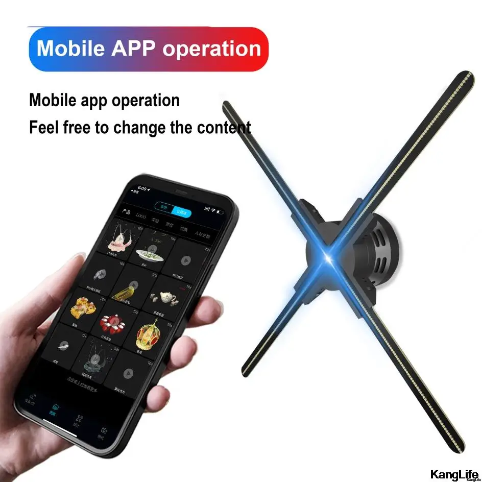 3d-голограмма проектор с дистанционным управлением по Wi-Fi 27-85 см рекламный