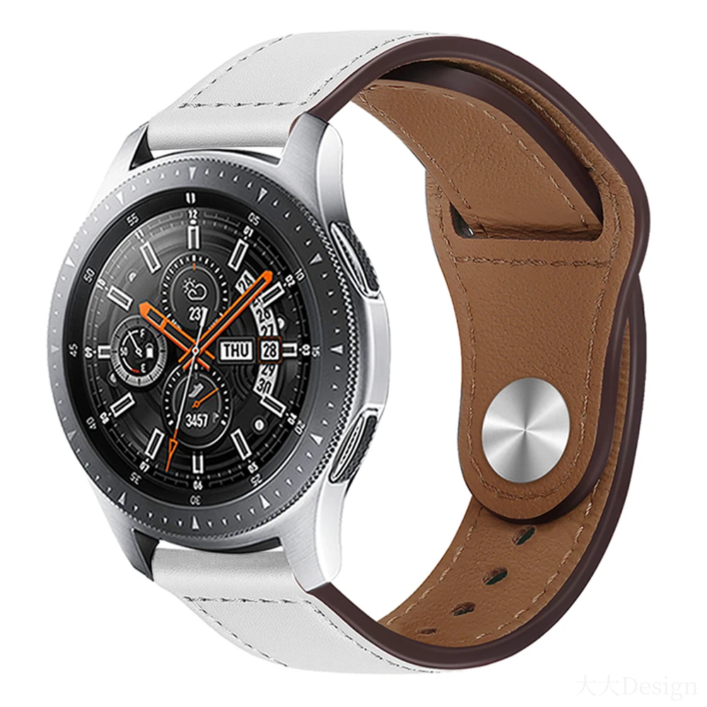 20mm 22mm Leather band For Samsung Galaxy watch 5/pro/4/Classic 45/40/46mm watch Active 2 44mm strap bracelet Huawei GT/2/Pro