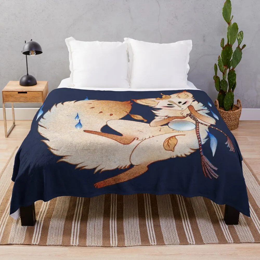 

Mischievous Fox - Teakitsune Yokai Kitsune Fleece Soft Lash Bed Softest Blanket Bunk Beds Sofa Throw Blankets