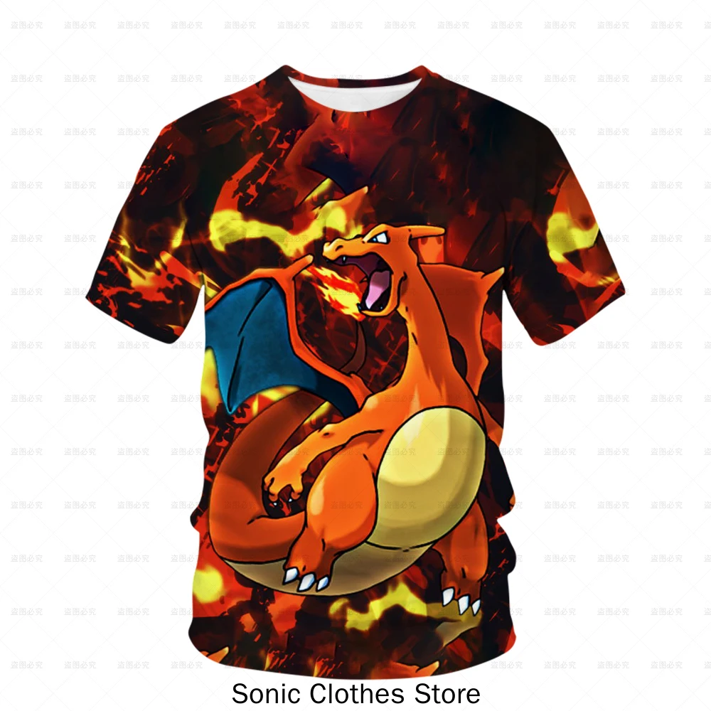 

2023 New 3d Pokemon Pikachu Children's T-shirt Printed Girls' Funny Clothing Boys' Children's Shirts Baby T-shirts Boy T Shirt