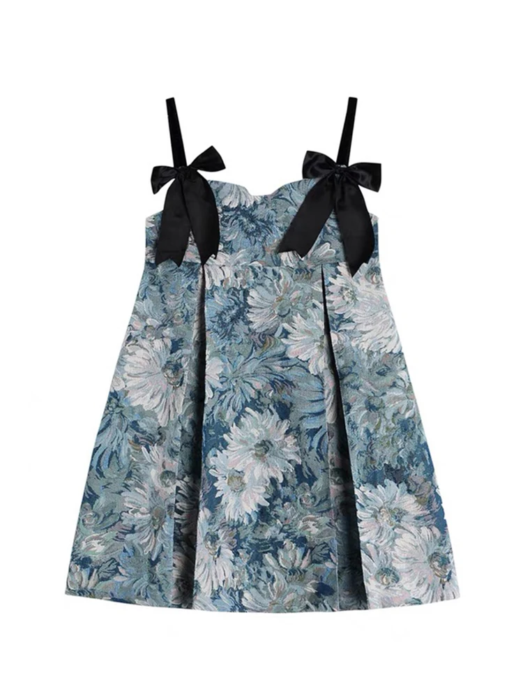 

Мини-платье женское без рукавов, модный винтажный наряд для клувечерние, пикантное пушистое ТРАПЕЦИЕВИДНОЕ ПЛАТЬЕ с милым бантом для девуш...