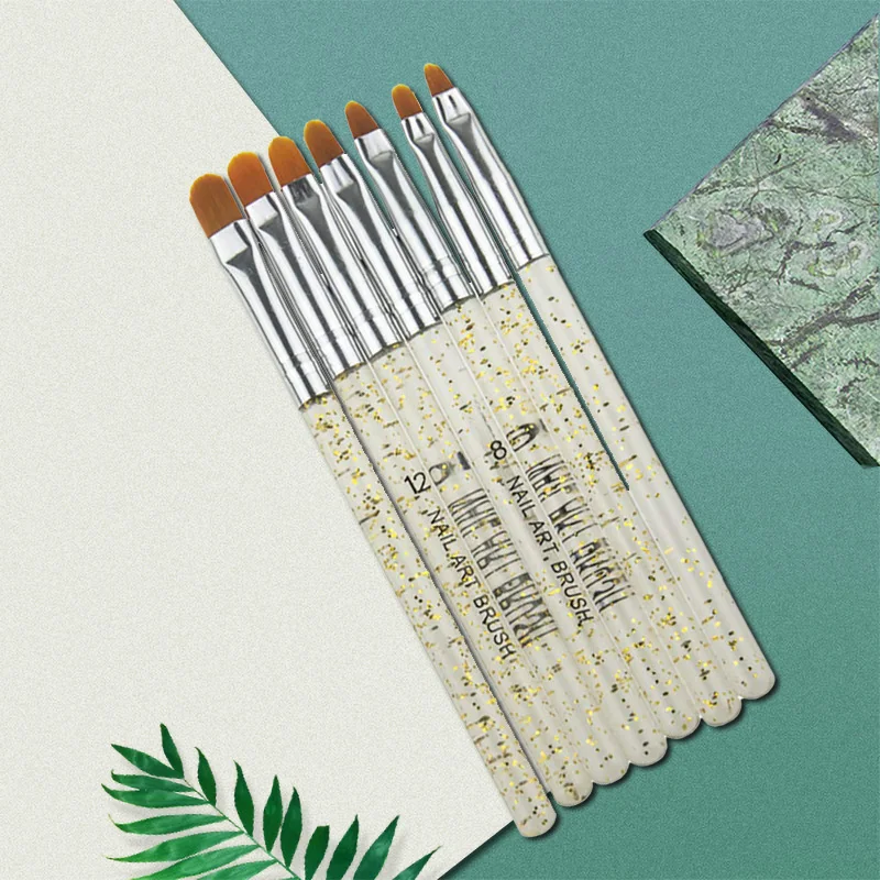 

2022 New 7pcs/Set UV Gel Acrylic Nail Art Brush Painting Manicure Pen Nails Painting Brushes Dotting Nail Brush Set