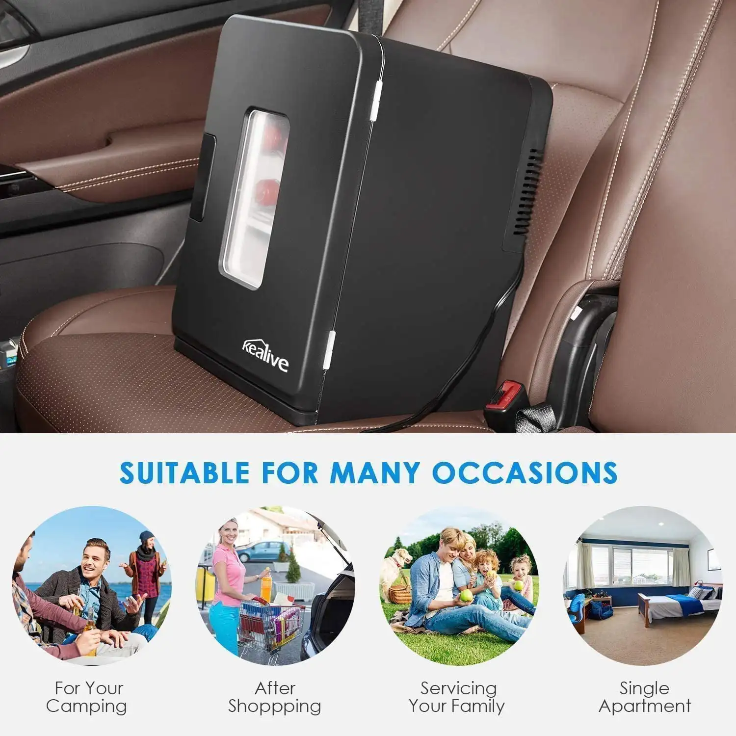 

15L Warmer Compact Refrigerator with Handle Portable Mini Car Fridge for Home, Dorm, and Travel 15L