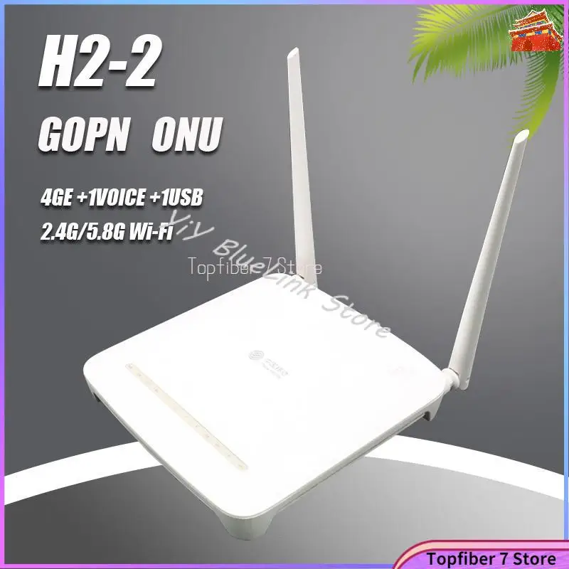 

5Pcs Orignal H2-2 GPON ONU 4Ge +1Voice +1Usb + 2.4G/5.8G Wi-Fi Dual band Wifi ONT Without Power Second Hand Free Shipping