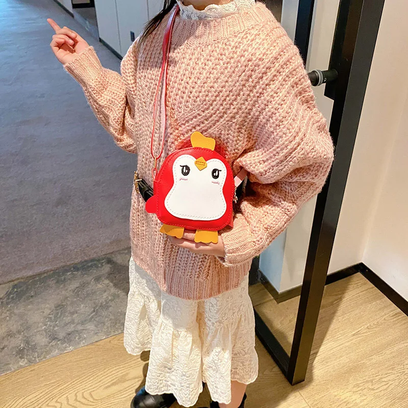 Детская Сумка Через Плечо В Форме Пингвина Животного Милый Кожаный Клатч Для