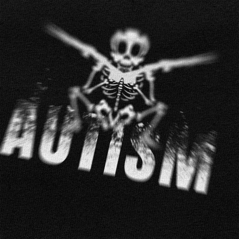 Фото Мужская футболка Aspergers Asd Autism Skeleton Meme с короткими рукавами для отдыха, модная футболка свободного покроя, футболка из 100% хлопка №4