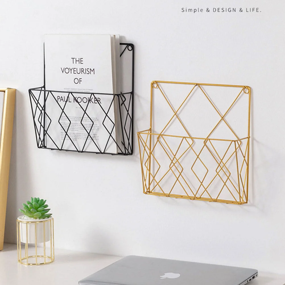 

Bookshelf Office Manager Organizer Supporter Magazine Holder Metal Home Accessories Container