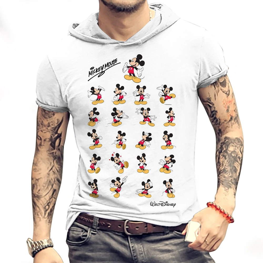 Футболка мужская оверсайз с капюшоном и коротким рукавом 2024