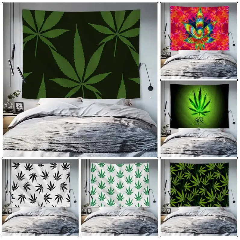 

Abstractionism Art High Weed Chart Tapestry Hippie Flower Wall Carpets Dorm Decor Wall Hanging Sheets