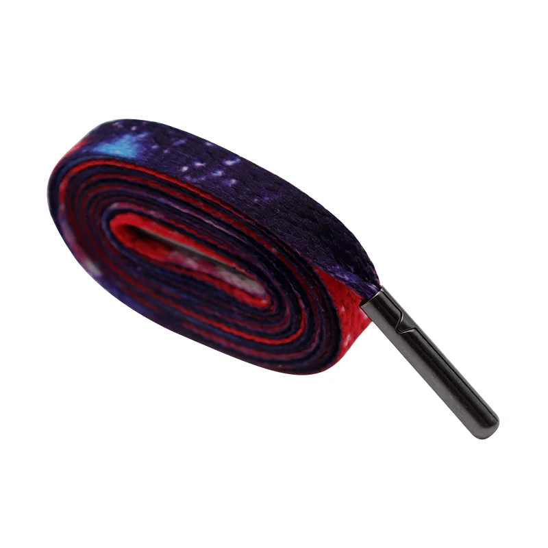 Weiou Shoe Accessory 8MM Sublimation Printed Lace Heat Transfer Pressed Cotton String Designers Patterned Tape 30Pairs Wholesale