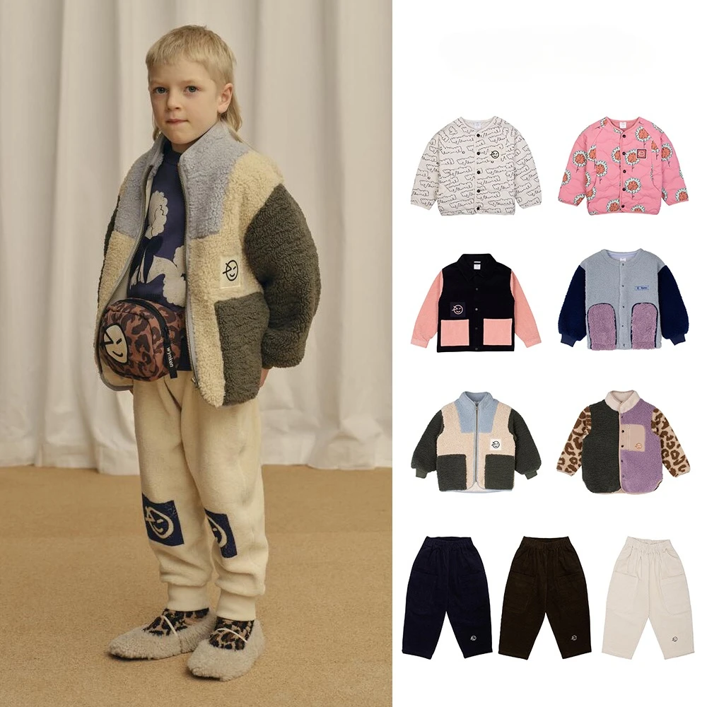 

Children's Jacket 2023 New Antumn Boys and Girls Fleece Hooded Coat Long Sleeve Cotton Jacket