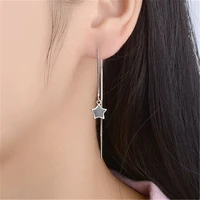 delysia king 2022 womens black star ear line style long tassel earrings