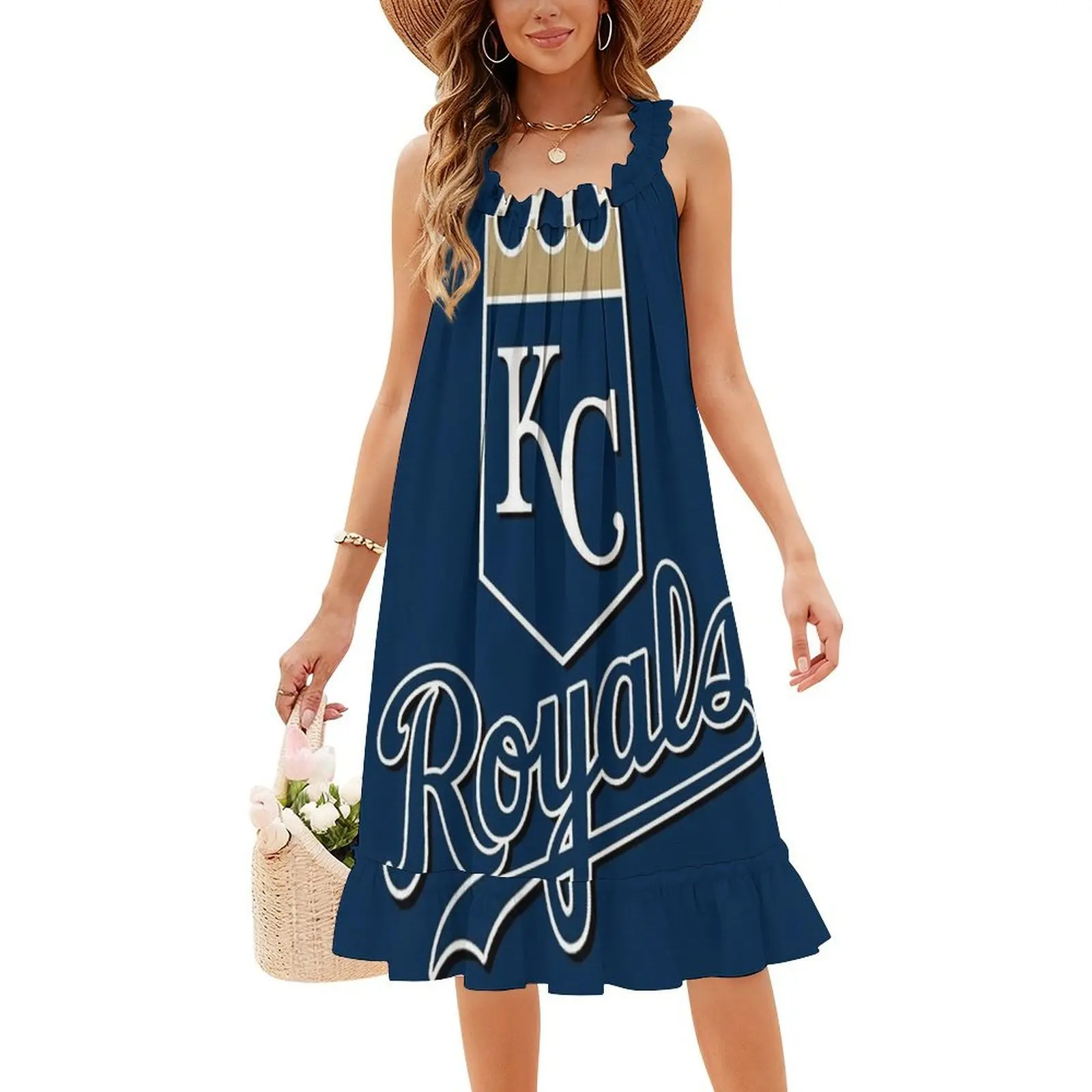 Фото Kc Royals Платье-халат с цветочным принтом для женщин Весна-лето Повседневное платье для вечеринки Kc Royals Цитаты Забавный фильм Музыка Женский фильм №4