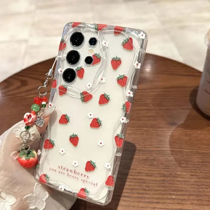 Фото Чехол-цепочка с клубничным дизайном для Huawei Honor 600 400 200 90 Lite 300 Pro X6D X9D X7D X9B X8C X8A X8B X7B X6A X6C X5C X6B X7A X5B X8 №4