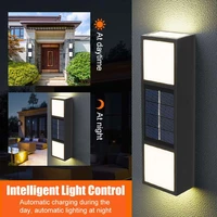 smart led solar lights outdoor sensor wall lamp waterproof for balcony fence porch light outdoor street garden deco