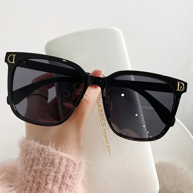 

2023 Fashion Oversized Sunglasses Woman Brand Designer Vintage Square Sun Glasses Female Big Frame Gradient Shades Oculos De Sol