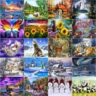 5D алмазная живопись с пейзажем, полное алмазное животное, тигр, цветок, Бабочка, Круглая Мозаика, узор, украшение для дома, сделай сам, подарок