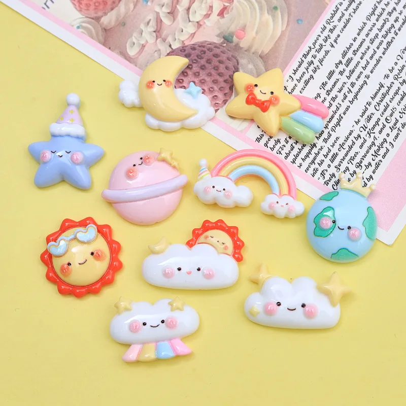 100 шт. Мультяшные солнцезащитные звезды облака радуга планета искусство для