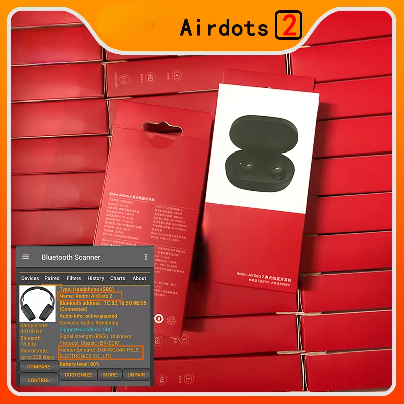 

Original Airdots 2 TWS Bluetooth Earphone Stereo bass 5.0 headphones With Mic Handsfree Earbuds 5/10/20 pieces