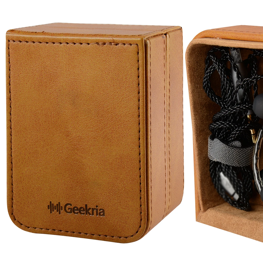 

Geekria HiFi Stereo Earbuds Case, Hi-Res in-Ear Monitor Headphones Case, Wired in-Ear Elastic Sequin Hard Earphones Storage Bag