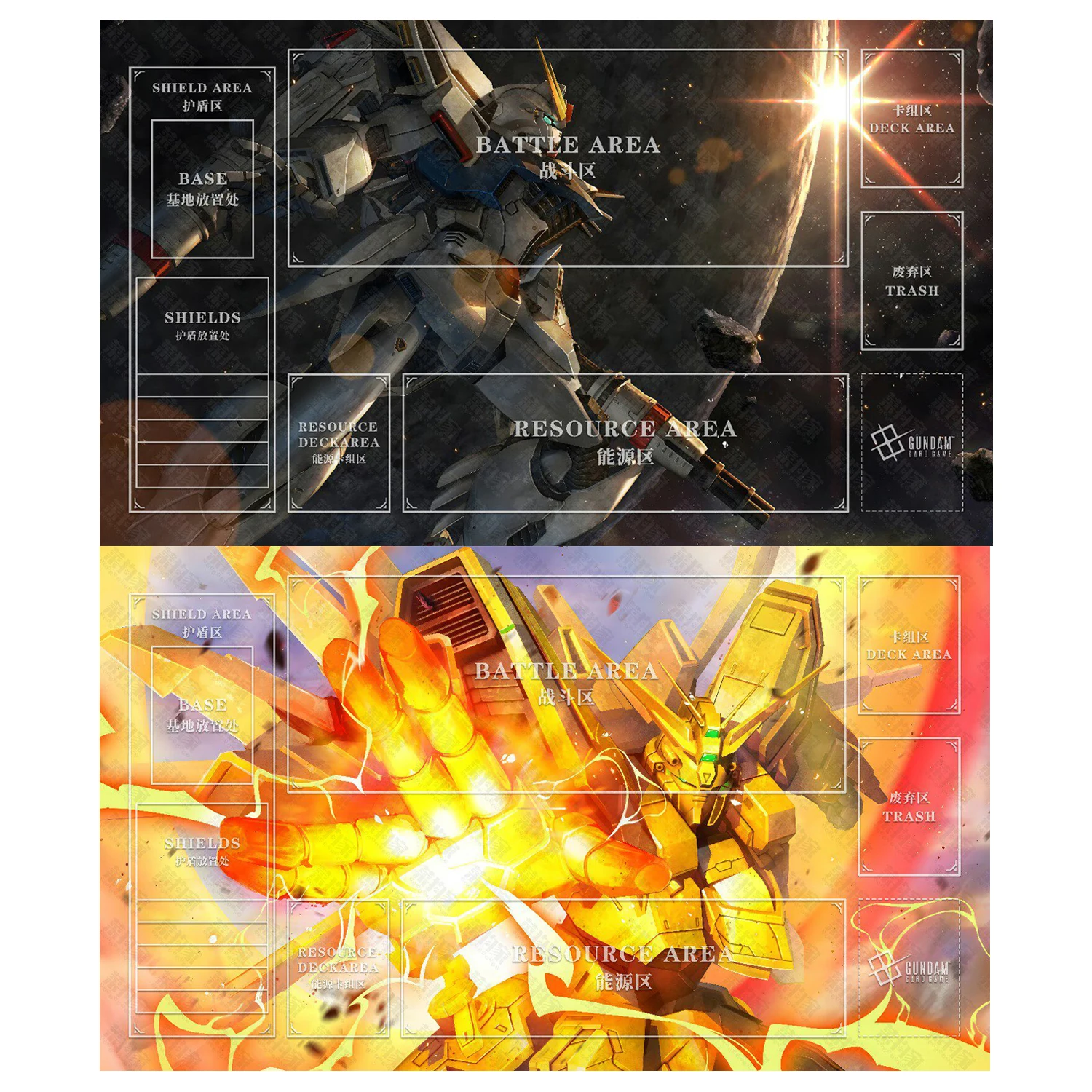 Фото Игровой коврик для карточных игр 600x350x2 мм DIY Gundam GCG TCG F91, для одиночной игры, дуэльный, подарок, игрушка №1
