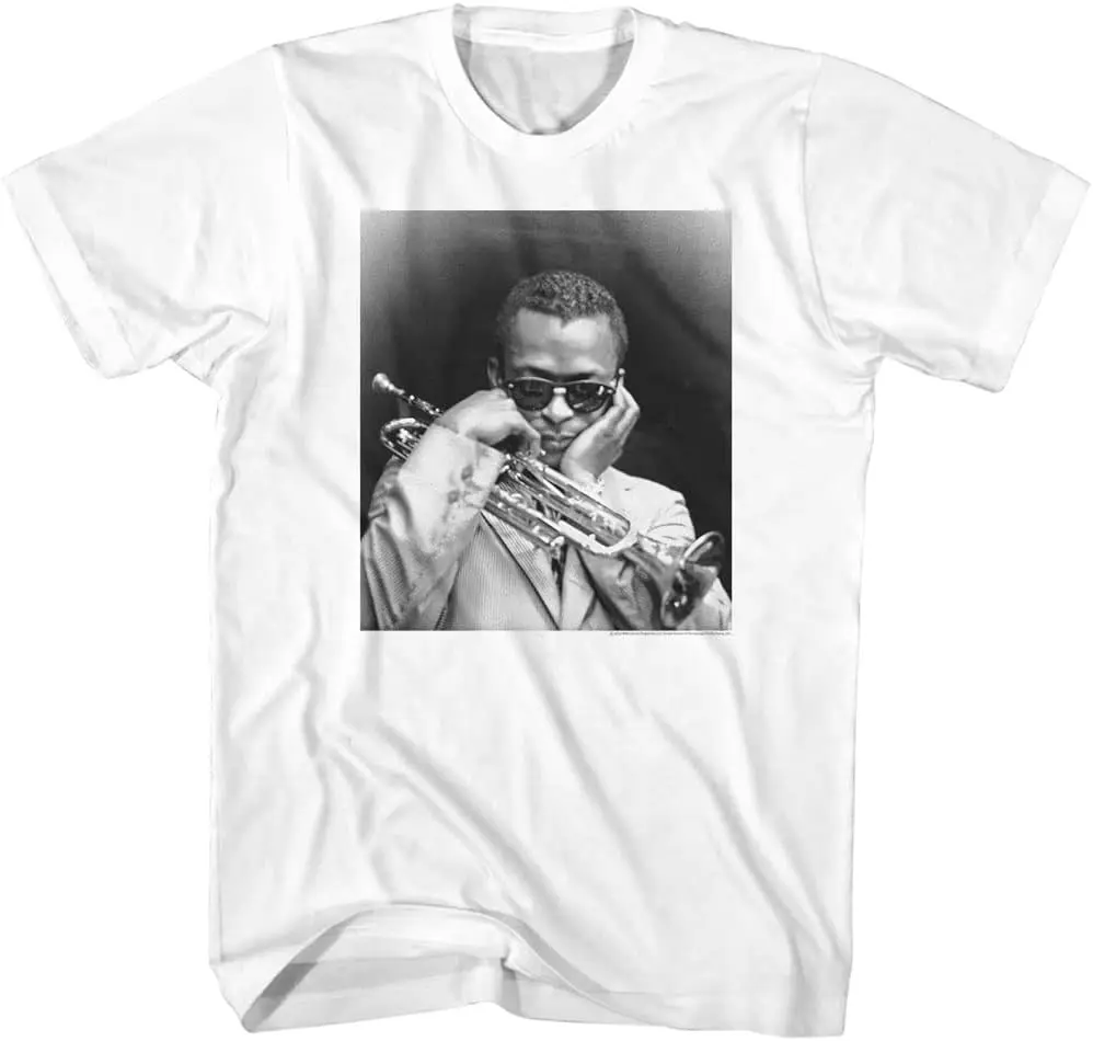 Майка с рисунком мили Дэвиса футболка миль и труба для взрослых стиль джаз музыка