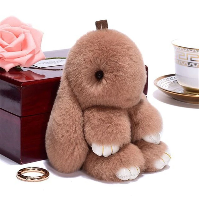 15 см Пушистый брелок в виде зайчика безделушка женская игрушка помпон кролика