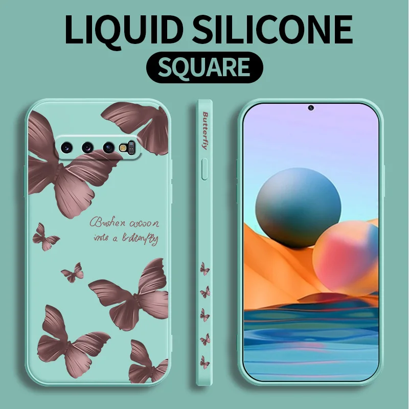 Роскошный чехол из жидкого силикона для Samsung S10 S10plus полная упаковка