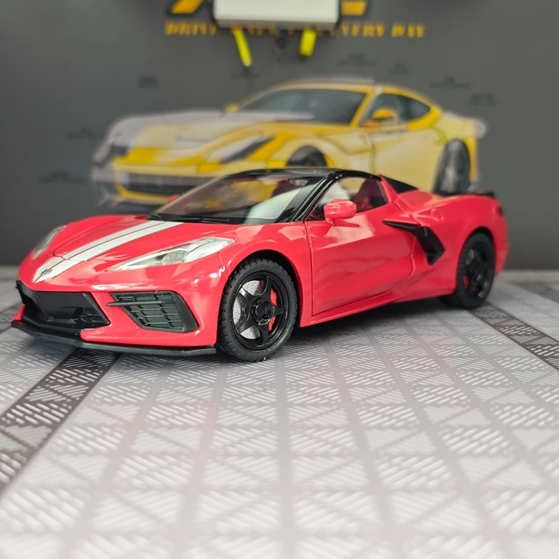 Модель автомобиля Chevrolet Corvette C8 из сплава, масштаб 1:22, с открывающимися дверями, капотом и багажником, со звуковыми и световыми эффектами. (art.: 3920dca3104df) - 3920dca3104df