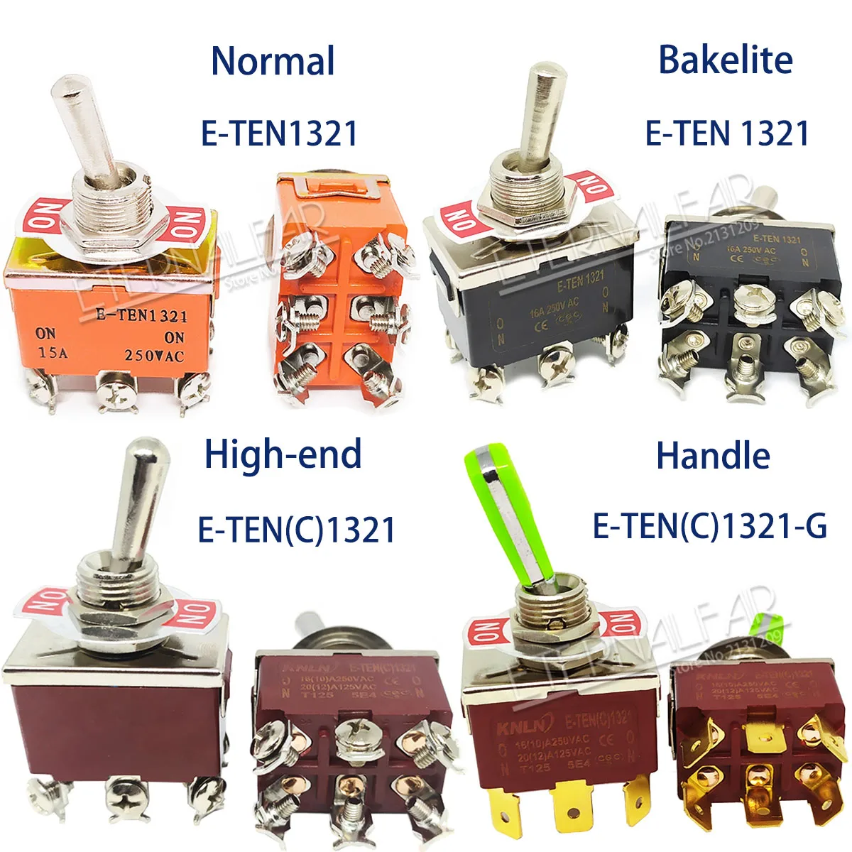 Водонепроницаемый серебряный рокер тумблер E-TEN1021 Boott