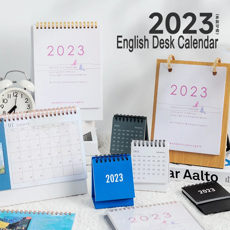 

Simple Solid Color 2023 Mini Desk Calendar Paper Calendar Table Desktop Daily Weekly Scheduler Planner Agenda Office Stationery