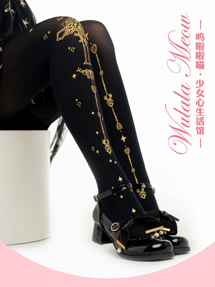 Оригинальные японские колготки в стиле &quotЛолита&quot с перекрестными шипами